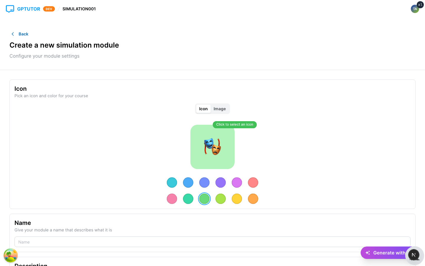 Create page with Generate with AI