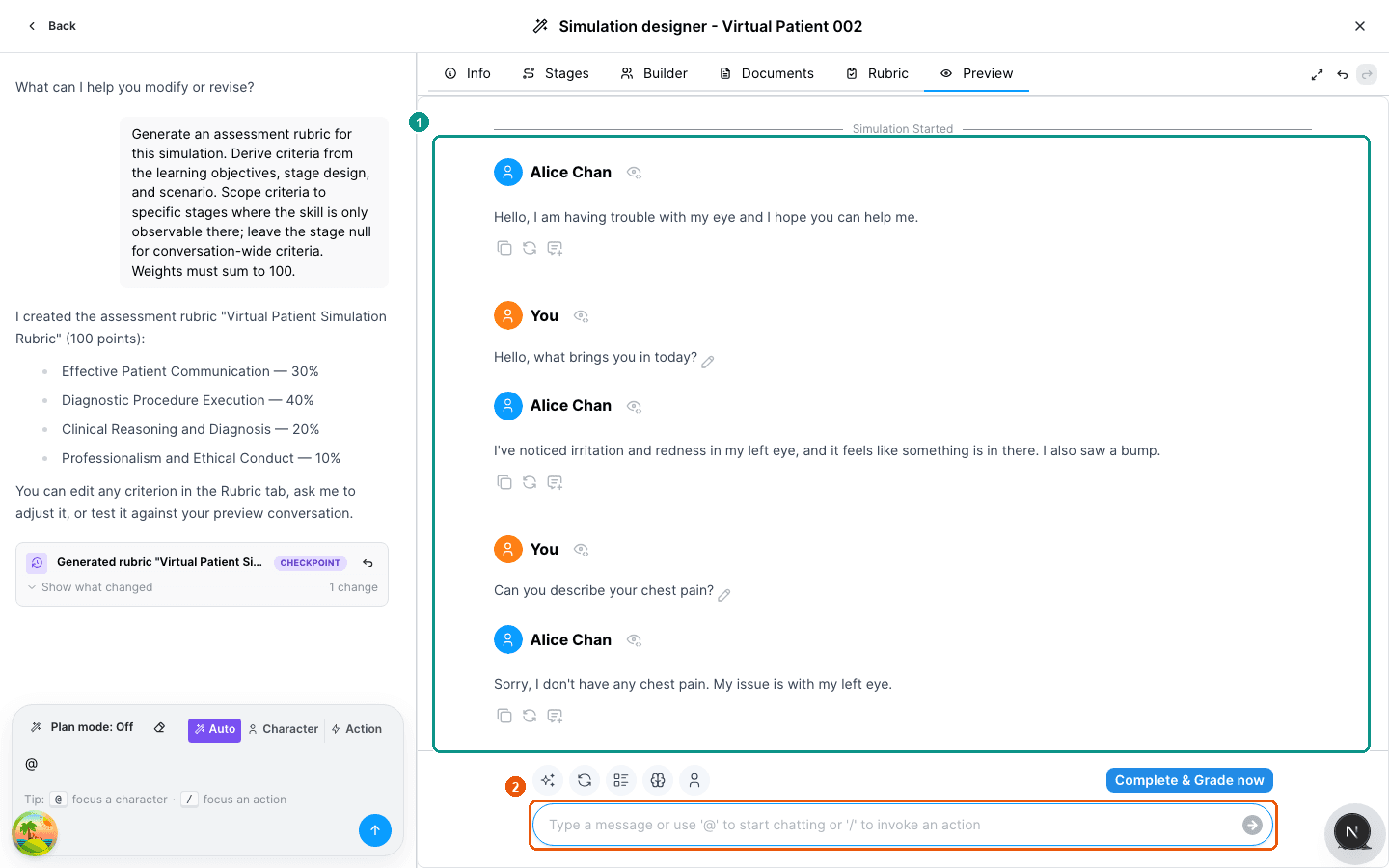 Preview — chat as a student