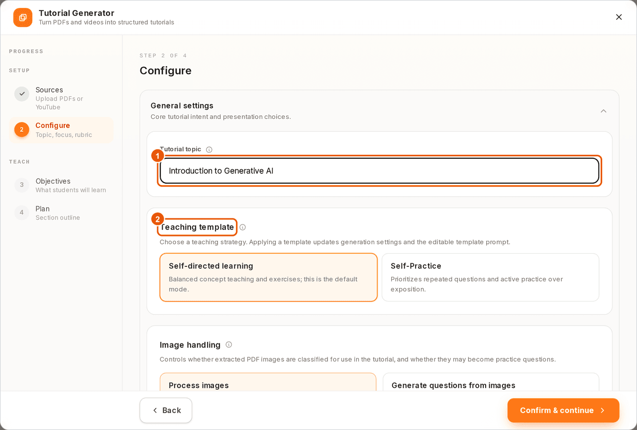 Configure — General