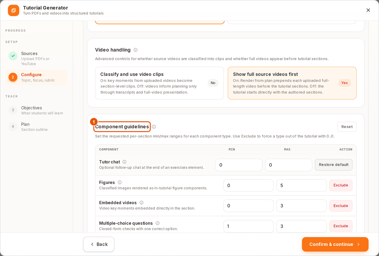 Configure — Advanced