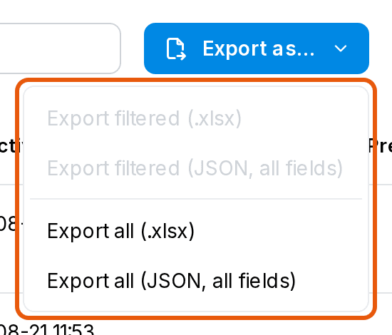 Export Menu