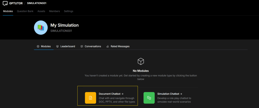 Create Module - Document Chatbot