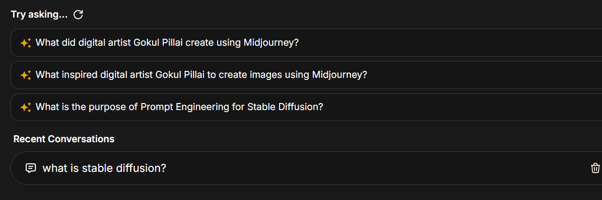 Suggested Questions and Conversations