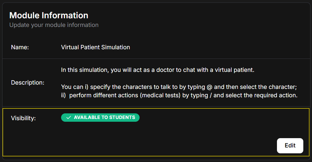Simulation Module Information