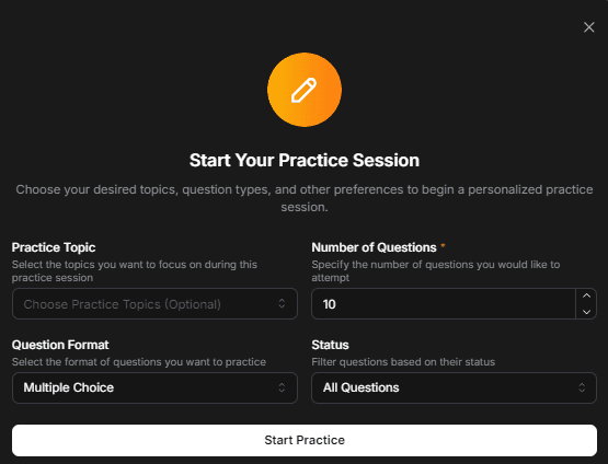 Start Practice Session